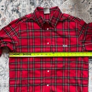 Kith Red and Black Plaid Button Down Shirt